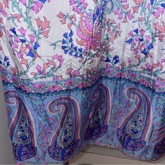 See By Chloe Dress Mini Spaghetti Strap Floral Pink Blue Silk Size 4 - Picture 3 of 9